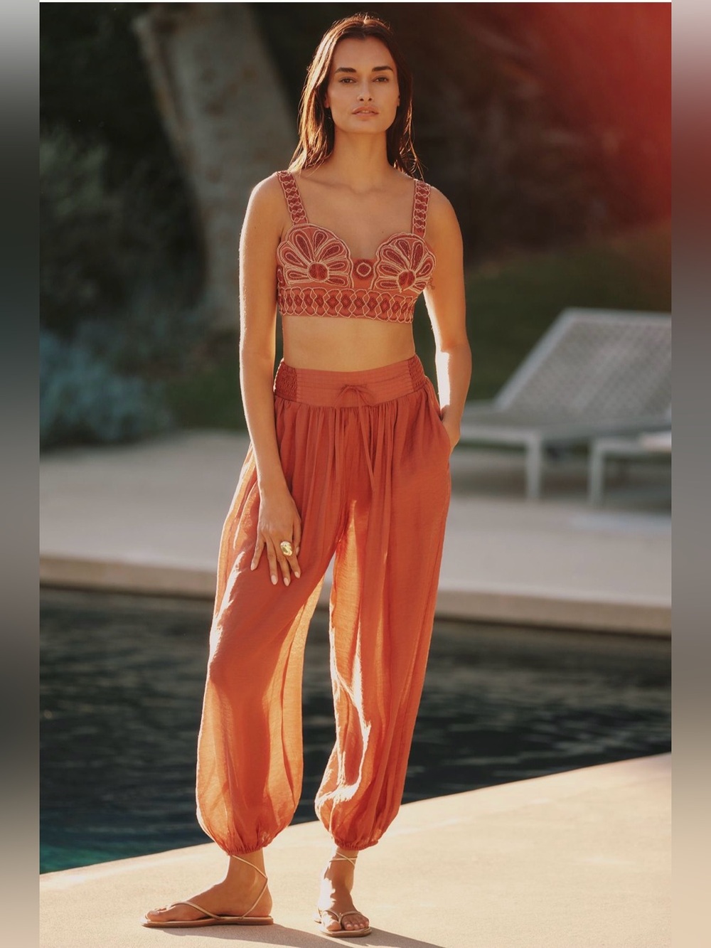 Celandine Beaded Shell Crop Top